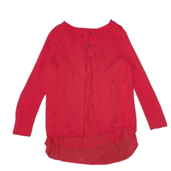 Lucky Brand Sweater Women's Small Lace Lined Red Layered - Picture 2 of 6